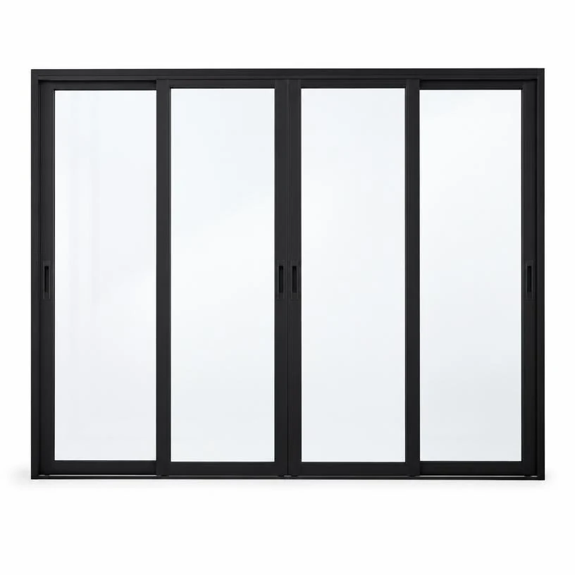 Porta Balcão 4 Folhas em acabamento preto