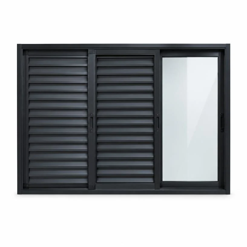 Veneziana 3 Folhas em acabamento preto