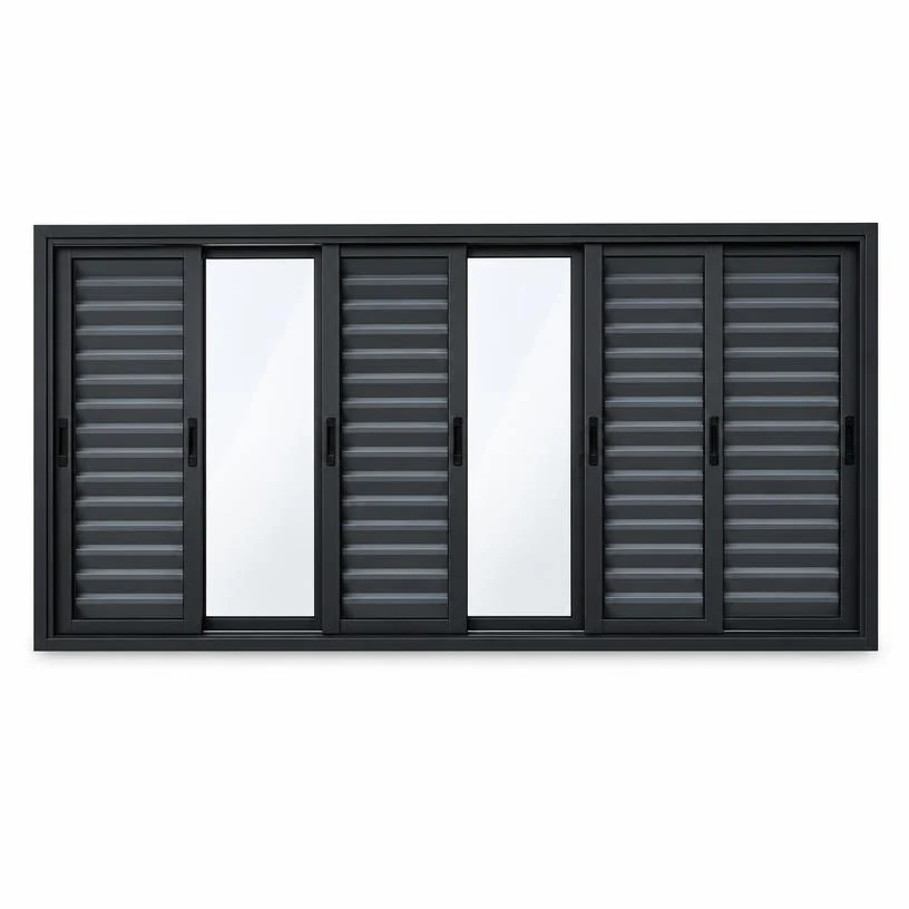 Veneziana 6 Folhas em acabamento preto